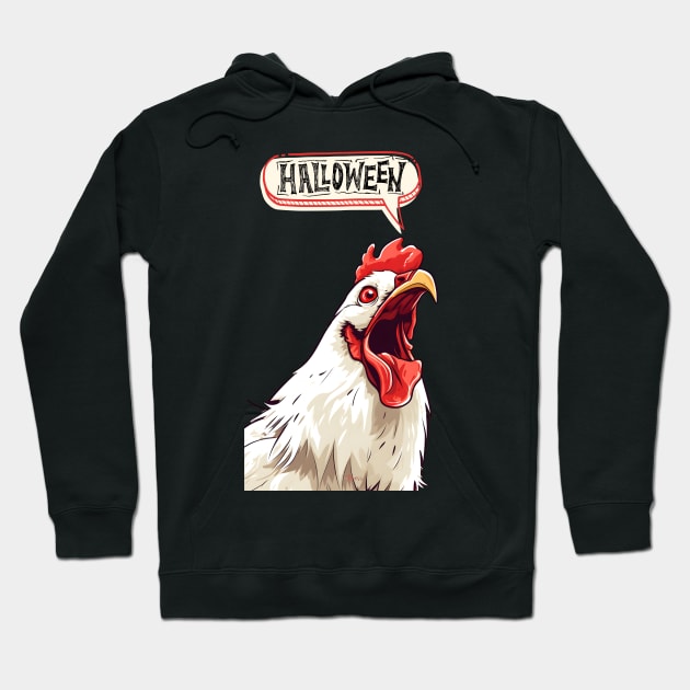 Halloween Chicken Hoodie by Funtomass